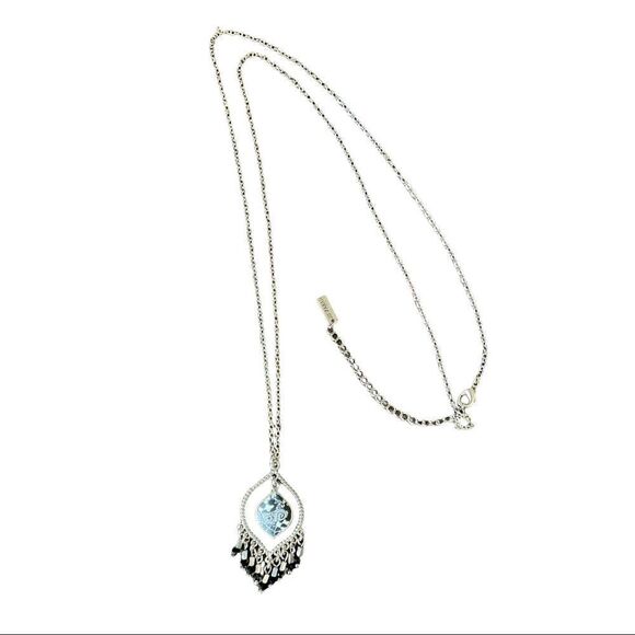 JILZARAH Reversible Polymer Clay Inlay Silver Tone Necklace & Chandelier Earring - Picture 4 of 6